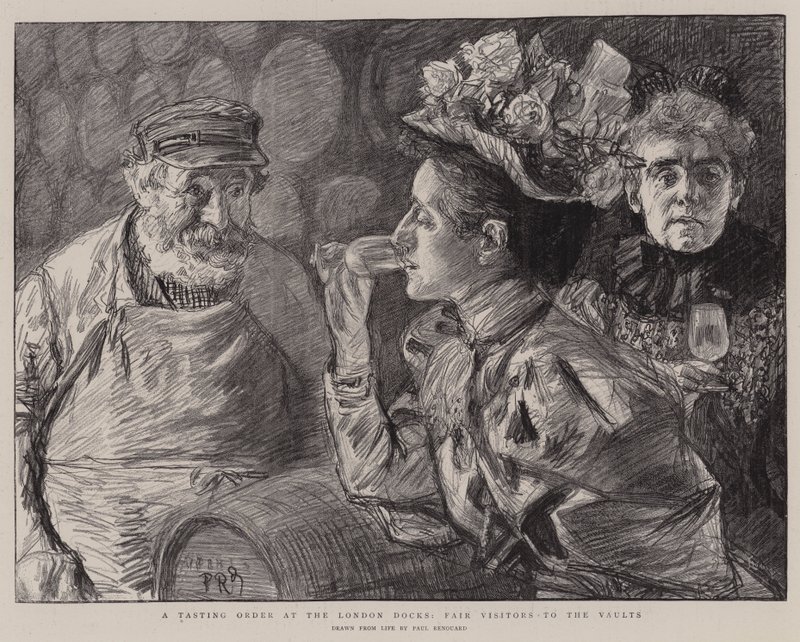 Uma Ordem de Degustação nas Docas de Londres, Visitantes Justos dos Vaults de Charles Paul Renouard