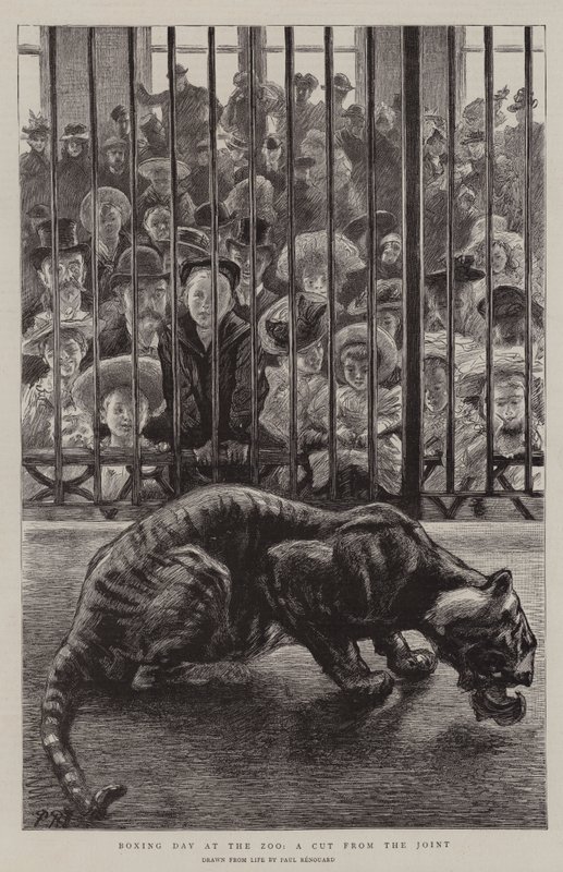 Boxing Day no zoológico, um corte da junta de Charles Paul Renouard