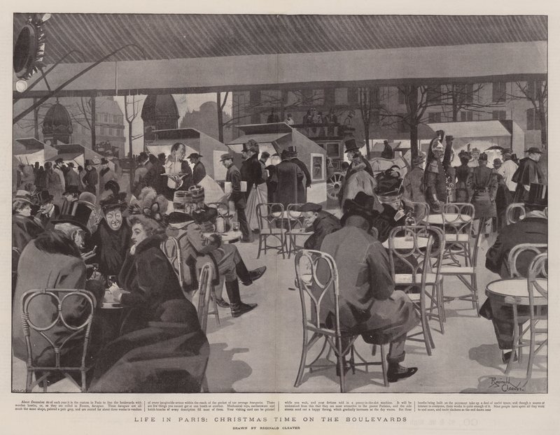 A vida em Paris, época de Natal nas avenidas de Charles Paul Renouard