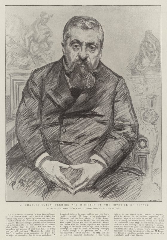M Charles Dupuy, primeiro-ministro e ministro do Interior da França de Charles Paul Renouard