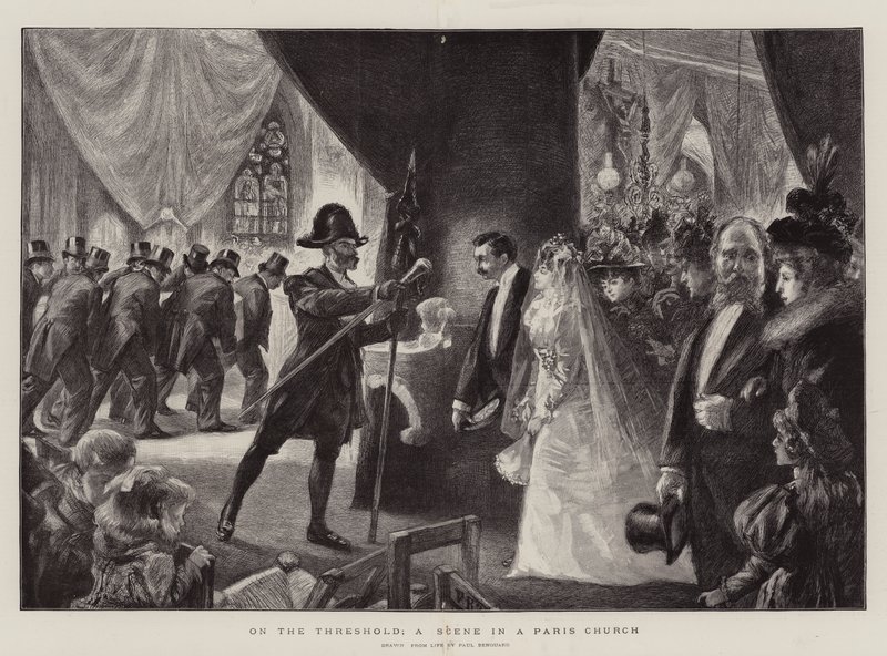 No limiar, uma cena em uma igreja de Paris de Charles Paul Renouard