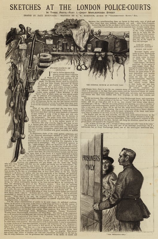 Esboços nos tribunais da polícia de Londres de Charles Paul Renouard