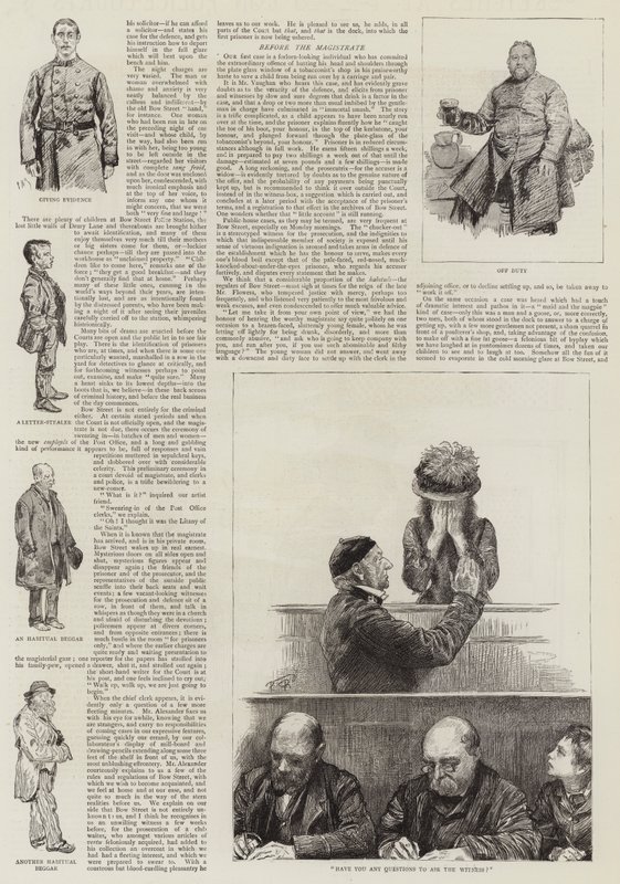 Esboços nos tribunais da polícia de Londres de Charles Paul Renouard
