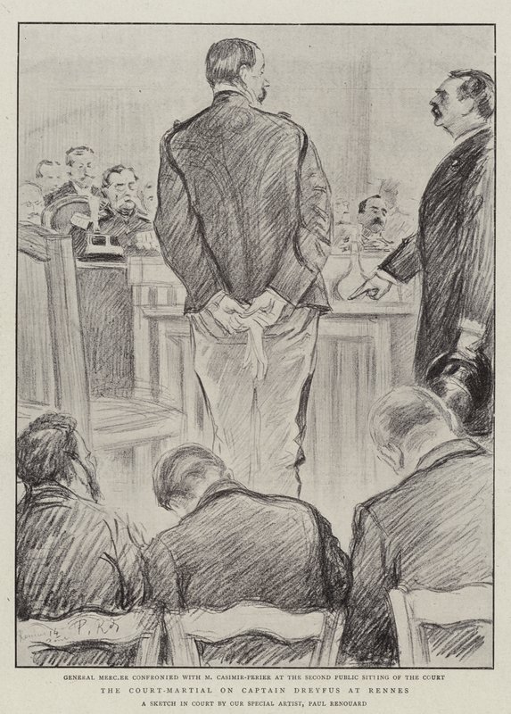 A corte-marcial no capitão Dreyfus em Rennes de Charles Paul Renouard