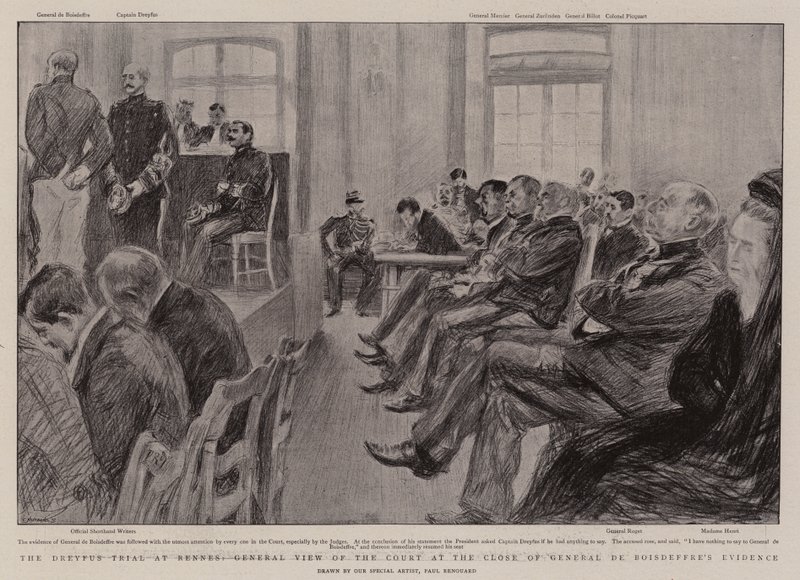 O Julgamento Dreyfus em Rennes, Visão Geral do Tribunal no Encerramento da Prova do General de Boisdeffre de Charles Paul Renouard