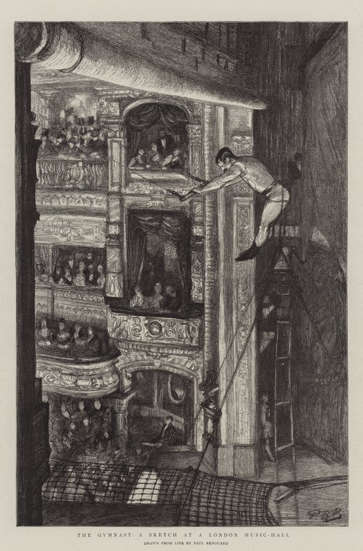 O ginasta, um esboço em um salão de música de Londres de Charles Paul Renouard