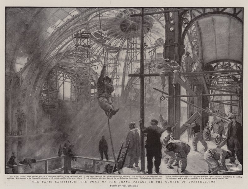 A Exposição de Paris, a Cúpula do Grande Palácio no Curso de Construção de Charles Paul Renouard