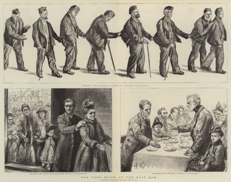 Os pobres cegos no East End de Charles Paul Renouard