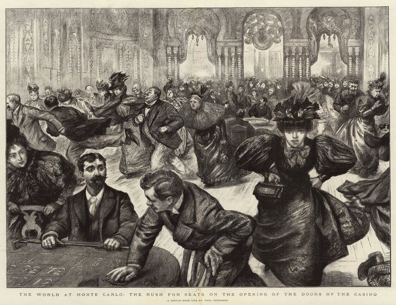 O mundo em Monte Carlo, a corrida por assentos na abertura das portas do cassino de Charles Paul Renouard