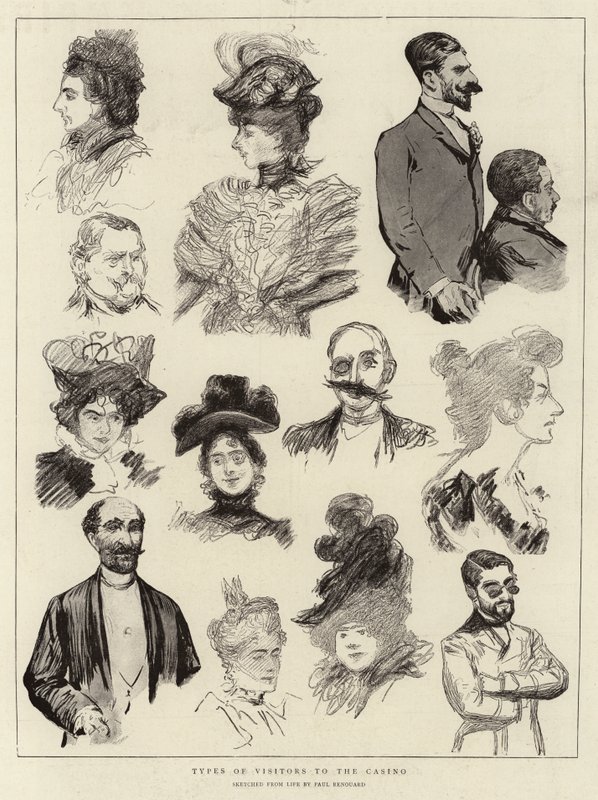 Tipos de visitantes do cassino de Charles Paul Renouard