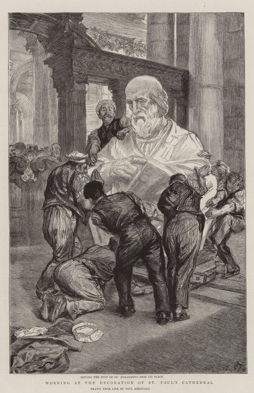 Trabalhando na Decoração da Catedral de São Paulo de Charles Paul Renouard