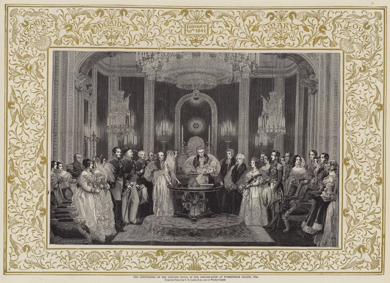 O Batismo da Princesa Real na Sala do Trono do Palácio de Buckingham, 1841 de Charles Robert Leslie