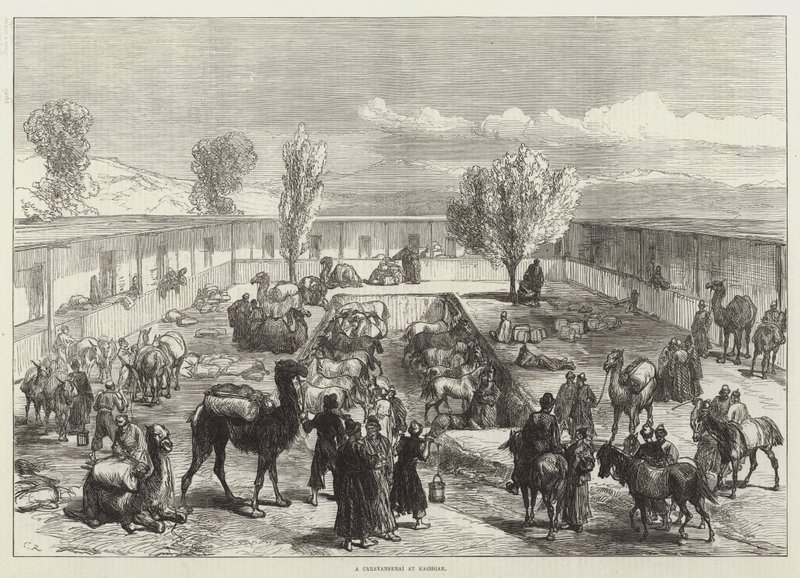 A Caravanserai em Kashgar de Sir John Charles Robinson