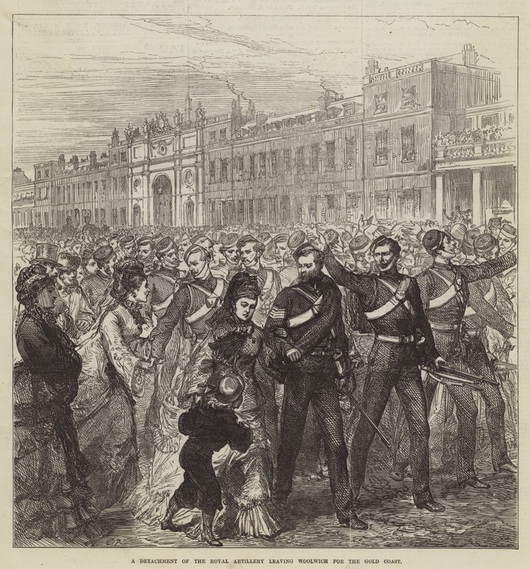 Um destacamento da artilharia real deixando Woolwich para a Gold Coast de Sir John Charles Robinson