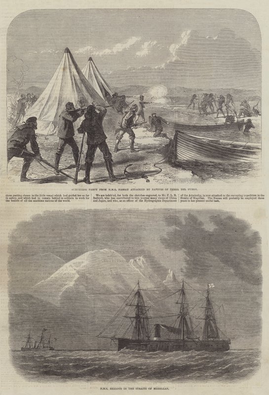 Uma festa de levantamento em Terra del Fuego de Sir John Charles Robinson