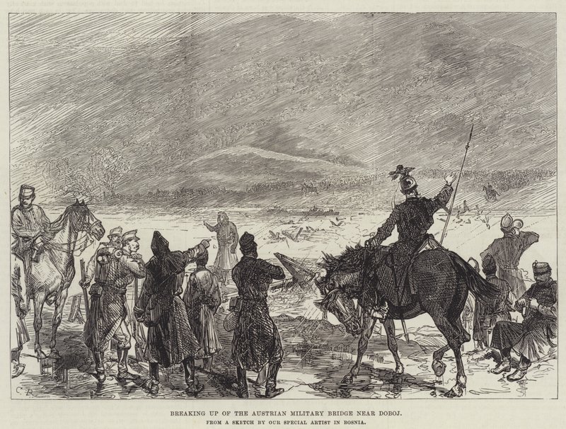 Quebra da Ponte Militar Austríaca perto de Doboj de Sir John Charles Robinson