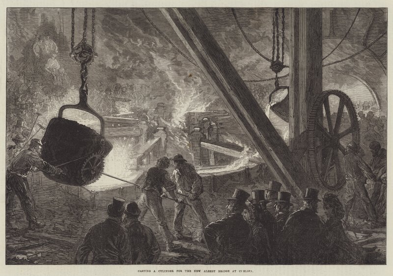 Lançando um Cilindro para a Nova Ponte Albert no Chelsea de Sir John Charles Robinson