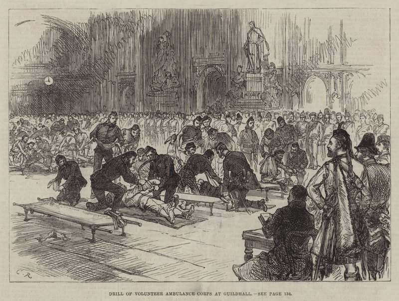 Broca do Corpo de Ambulância Voluntária no Guildhall de Sir John Charles Robinson