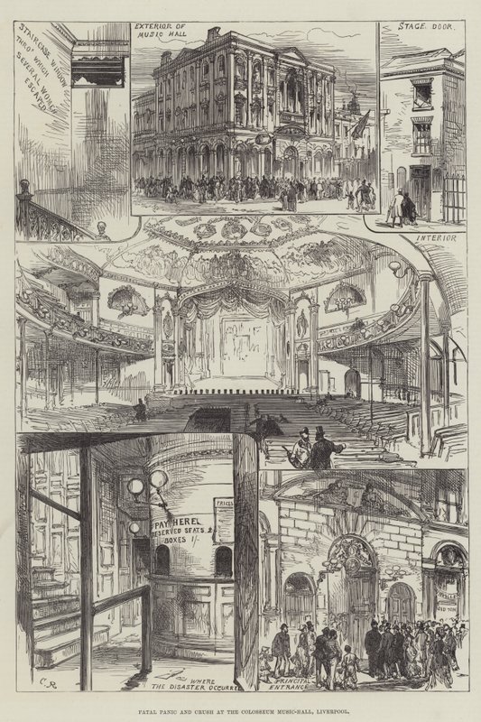 Pânico Fatal e Esmagar no Colosseum Music Hall, Liverpool de Sir John Charles Robinson