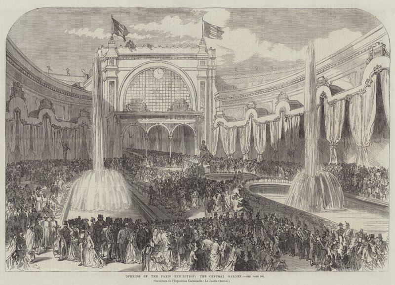 Abertura da Exposição de Paris, o Jardim Central de Sir John Charles Robinson
