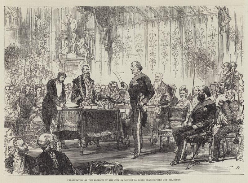 Apresentação da Liberdade da Cidade de Londres para Lords Beaconsfield e Salisbury de Sir John Charles Robinson