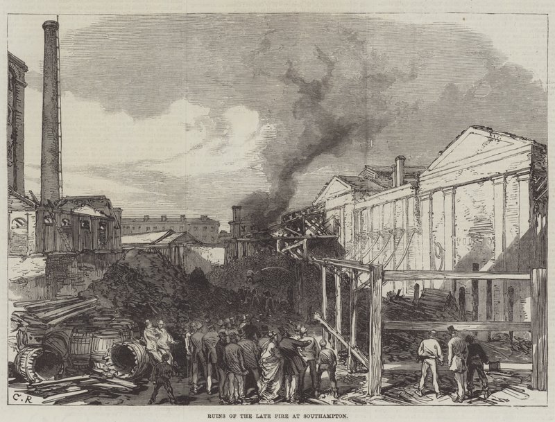 Ruínas do fogo tardio em Southampton de Sir John Charles Robinson