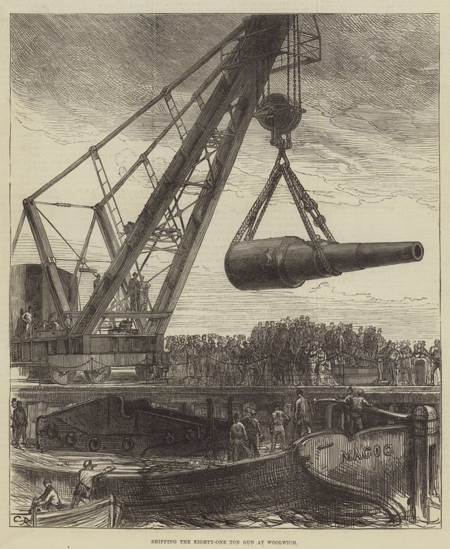Envio da arma de oitenta e uma toneladas em Woolwich de Sir John Charles Robinson