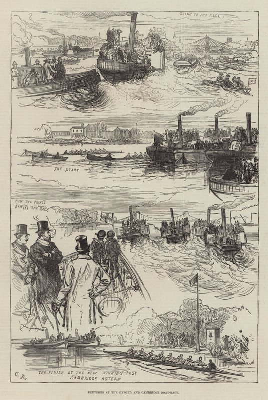 Esboços na corrida de barcos de Oxford e Cambridge de Sir John Charles Robinson