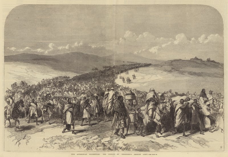 A expedição abissínio, o Êxodo do exército quebrado de Theodore de Sir John Charles Robinson
