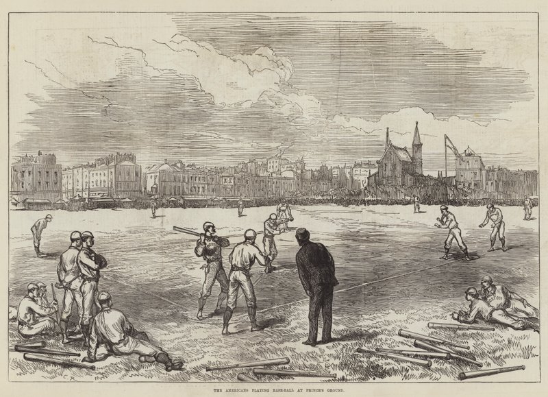 Os americanos jogando basebol no Prince&39;s Ground de Sir John Charles Robinson