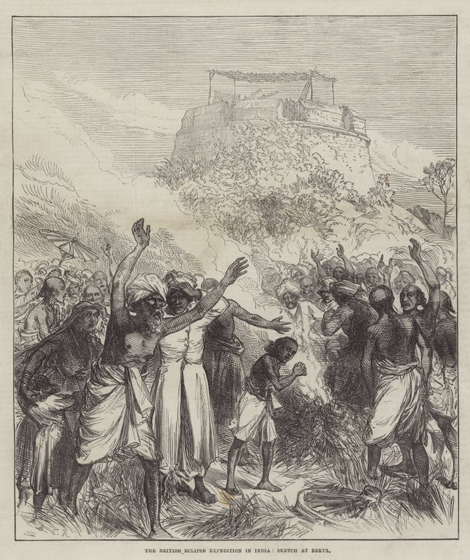 A expedição britânica de Eclipse na Índia, Sketch at Bekul de Sir John Charles Robinson