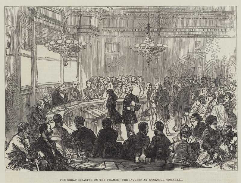 O Grande Desastre no Tâmisa, o Inquérito na Prefeitura de Woolwich de Sir John Charles Robinson