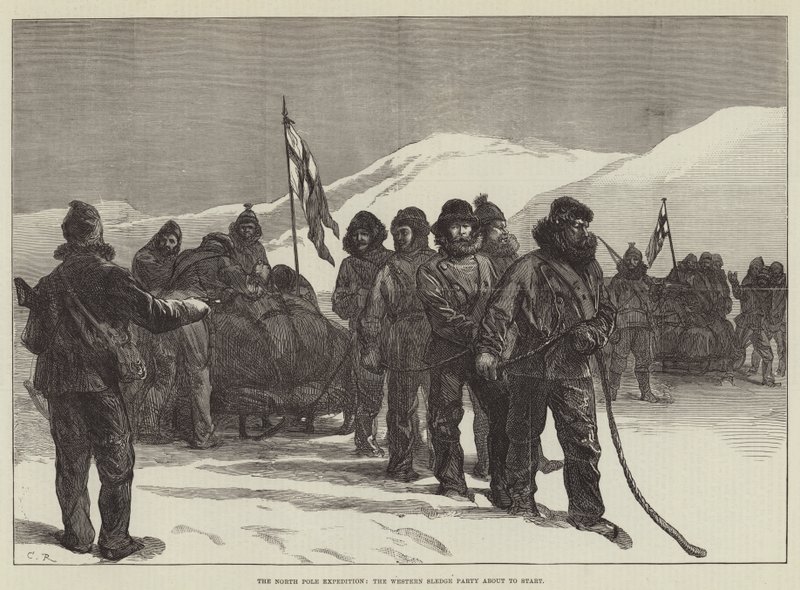 A Expedição do Polo Norte, o Western Sledge Party prestes a começar de Sir John Charles Robinson