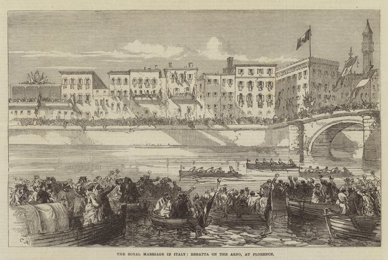 O casamento real na Itália, Regata no Arno, em Florença de Sir John Charles Robinson