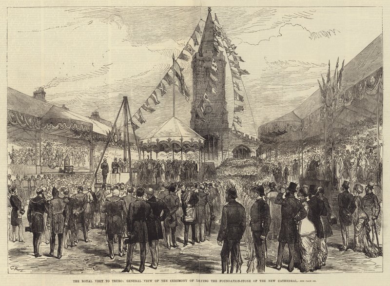 Visita Real a Truro, Vista Geral da Cerimônia de Colocação da Pedra Fundamental da Nova Catedral de Sir John Charles Robinson