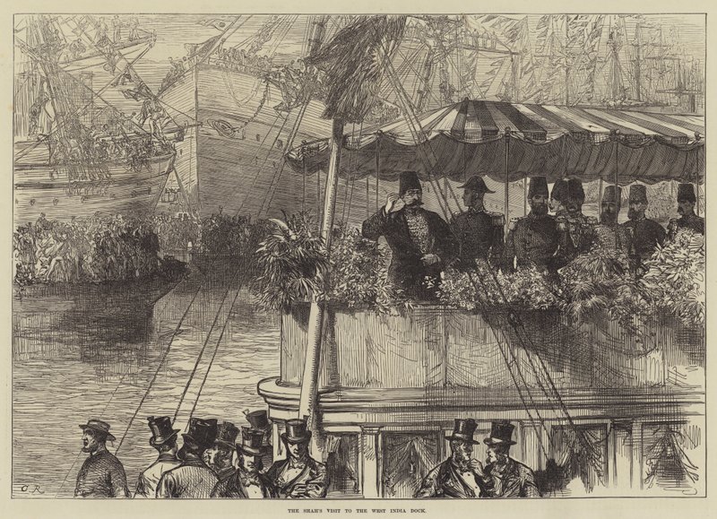 Visita do Xá ao Dique da Índia Ocidental de Sir John Charles Robinson