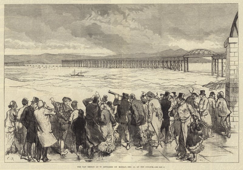 A ponte de Tay como apareceu na segunda-feira, 29 de dezembro, às dez horas de Sir John Charles Robinson