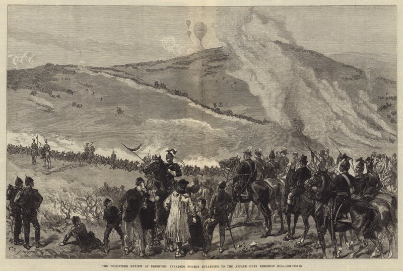 A Revisão Voluntária em Brighton, Invadindo Forrce avançando para o ataque sobre Kingston Hill de Sir John Charles Robinson