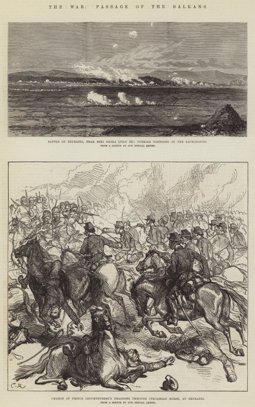 A guerra, passagem dos Balcãs de Sir John Charles Robinson