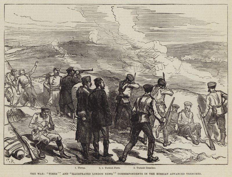 Correspondentes da War, Times &39;e Illustrated London News&39; nas trincheiras russas avançadas de Sir John Charles Robinson