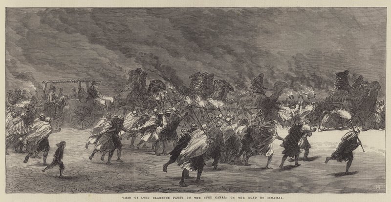 Visita do Lord Clarence Paget ao Canal de Suez, na estrada para Ismailia de Sir John Charles Robinson