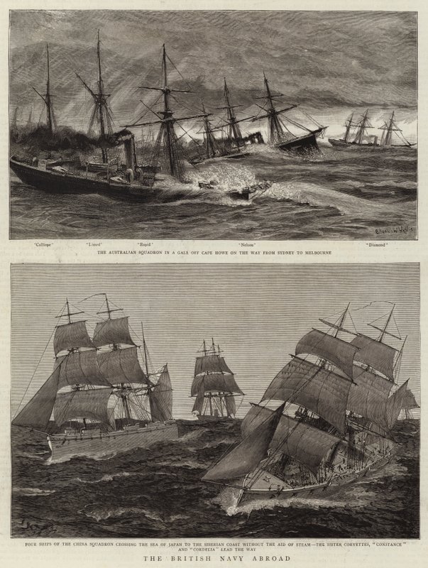 A marinha britânica no exterior de Charles William Wyllie