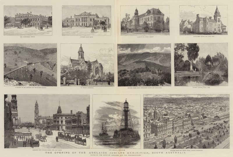 A abertura da exposição do jubileu de Adelaide, Austrália do Sul de Charles William Wyllie