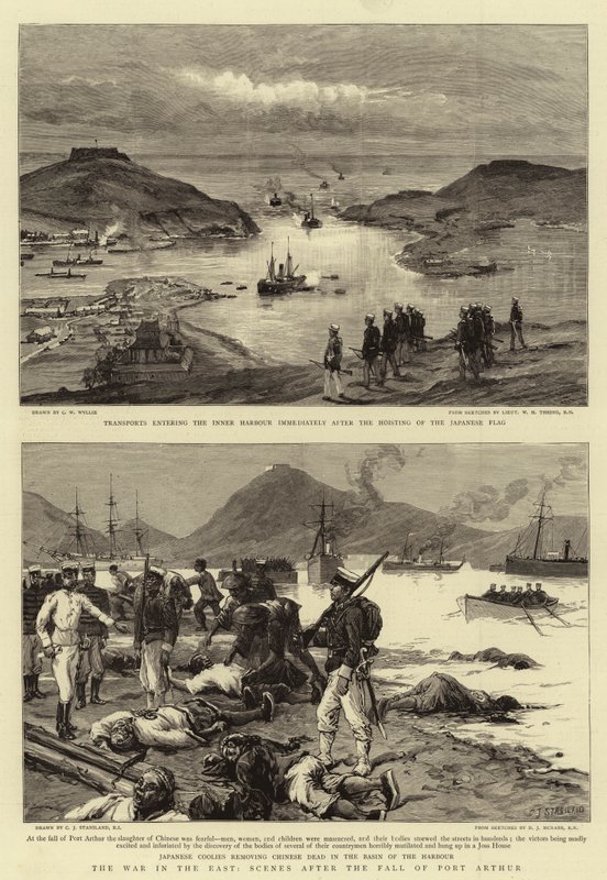 A guerra no leste, cenas após a queda de Port Arthur de Charles William Wyllie