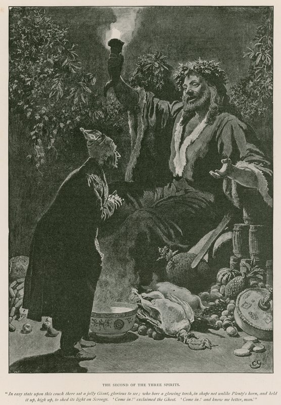 Ilustração para um conto de Natal de Charles Dickens (litho) de Charles (after) Green