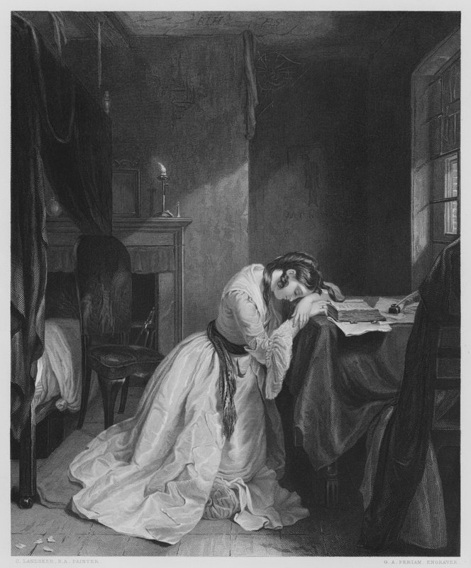 Clarissa Harlowe (gravura) de Charles (after) Landseer