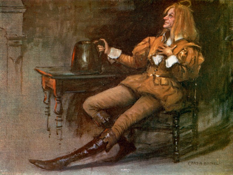 Décima segunda noite: Sir Andrew Aguecheek, Sr. Norman Forbes (cor litho) de Charles A. Buchel
