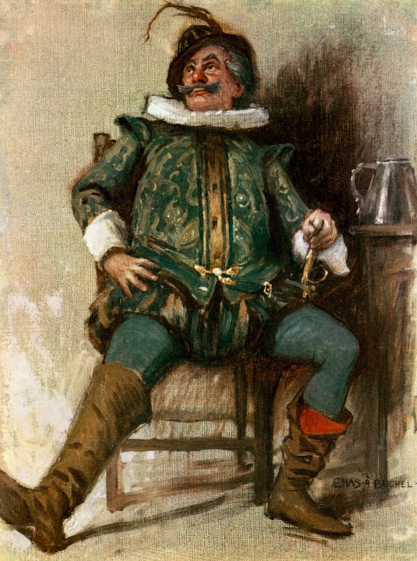 Décima segunda noite: Sir Toby Belch, Mr Lionel Brough (cor litho) de Charles A. Buchel