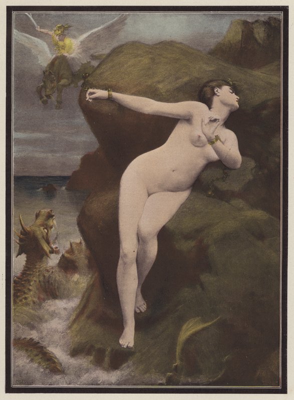 Andrómeda (cor litho) de Charles Alexandre Coessin de la Fosse