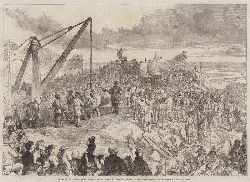 Cerimônia de Colocação da Pedra-Fundação do Monumento Wallace na Abadia Craig, Stirling de Charles Altamont Doyle